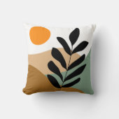 ボタニカルボホ自然カラー抽象芸術アート クッション (正面)