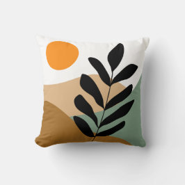 ボタニカルボホ自然カラー抽象芸術アート クッション