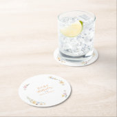 ボタニカルボホ花台本ベビーシャワー ラウンドペーパーコースター (インサイチュ)