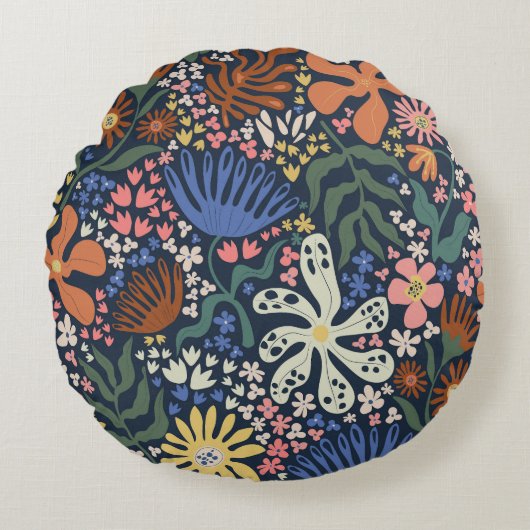 ボタニカルボホ ラウンドクッション (正面)