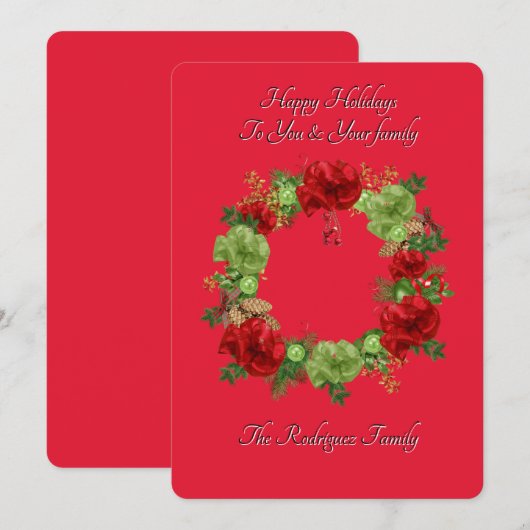 ボタニカルボーホーなクリスマスカード セーブザデート (正面/裏面)