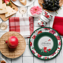 ボタニカルポメグラナートフラワー紙プレート ペーパープレート