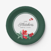 ボタニカルポメグラナートフラワー紙プレート ペーパープレート (正面)