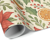 ボタニカルミストレクラシックトーフローラアートパターン ラッピングペーパー (ロールコーナー)