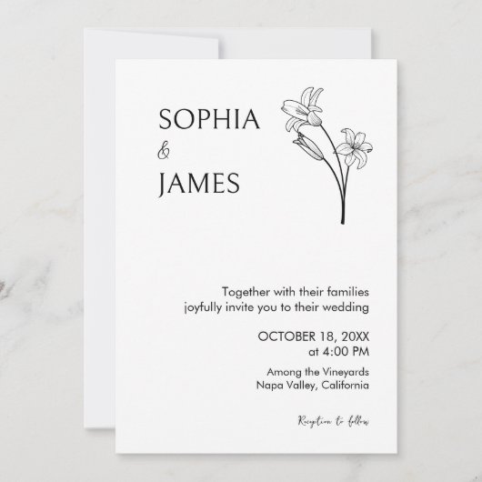 ボタニカルミニマエレガントリスト結婚式招待状 セーブザデート (正面)