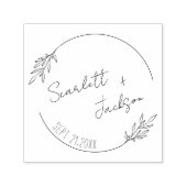 ボタニカルミニマリスト手書で – 日付を保存Se セルフインキングスタンプ (デザイン)