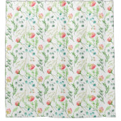 ボタニカルミントグリーンフローラ シャワーカーテン (正面)