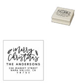 ボタニカルメリークリスマスファミリー差出人住所 ラバースタンプ (押印)