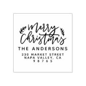 ボタニカルメリークリスマスファミリー差出人住所 ラバースタンプ (インプリント)