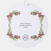 ボタニカルメリークリスマスフォトロゴ事業 オーナメントカード (裏面)