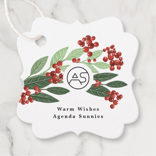 ボタニカルメリークリスマスメッセージロゴ事業 フェイバータグ (正面)