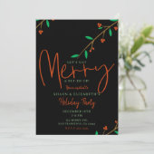 ボタニカルメリーブラックベリーブランチホリデーパーティー 招待状 (スタンド正面)