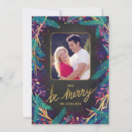 ボタニカルメリーホリデーフォトカード シーズンカード