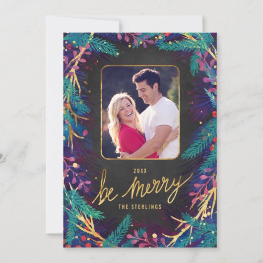 ボタニカルメリーホリデーフォトカード シーズンカード (正面)