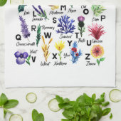 ボタニカルモダンアルファベットフローラ園 キッチンタオル (折り畳み)