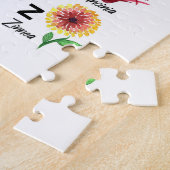 ボタニカルモダンアルファベットフローラ植物 ジグソーパズル (側面)