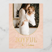 ボタニカルモダンアーチの喜ばしい写真 箔シーズンポストカード (正面)