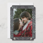 ボタニカルモダンエレガントフラットフォトクリスマス シーズンカード (正面)