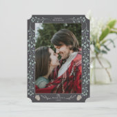 ボタニカルモダンエレガントフラットフォトクリスマス シーズンカード (スタンド正面)