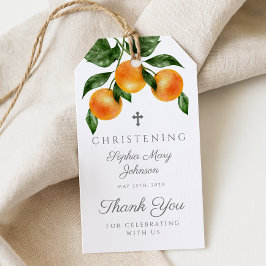ボタニカルモダンオレンジガール《キリスト教》洗礼式や命名式 ギフトタグ