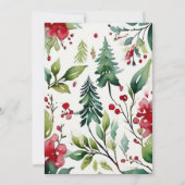 ボタニカルモダンカスタムクリスマスホリデーパーティー 招待状 (裏面)