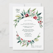 ボタニカルモダンカスタムクリスマスホリデーパーティー 招待状 (正面)