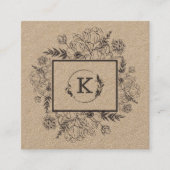 ボタニカルモダンクラフト紙名刺 スクエア名刺 (正面)