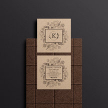 ボタニカルモダンクラフト紙名刺