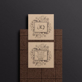 ボタニカルモダンクラフト紙名刺 スクエア名刺