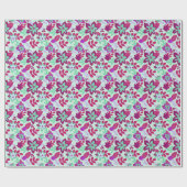 ボタニカルモダンクリスマスホリデーフローラ ラッピングペーパー (フラット)