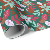 ボタニカルモダンクリスマスホリデーフローラ ラッピングペーパー (ロールコーナー)