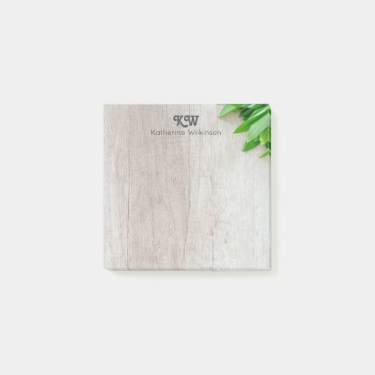 ボタニカルモダングレイ素朴ウッドホームオフィス ポストイット (正面)