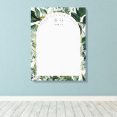 ボタニカルモダンゲストブックの署名の代替 キャンバスプリント (インサイチュ (ウッドフロア))