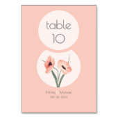 ボタニカルモダンコーラル結婚ズ テーブルナンバー (裏面)