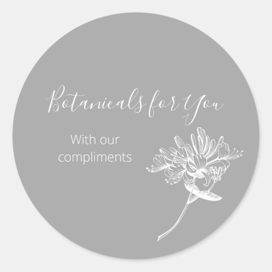 ボタニカルモダンスクリプトとハニーサックルシール ラウンドシール (正面)