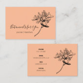 ボタニカルモダンスクリプトとハニーサックルUK/ユーロ 名刺 (正面/裏面)