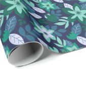 ボタニカルモダンダークフローラクリスマスホリデー ラッピングペーパー (ロールコーナー)
