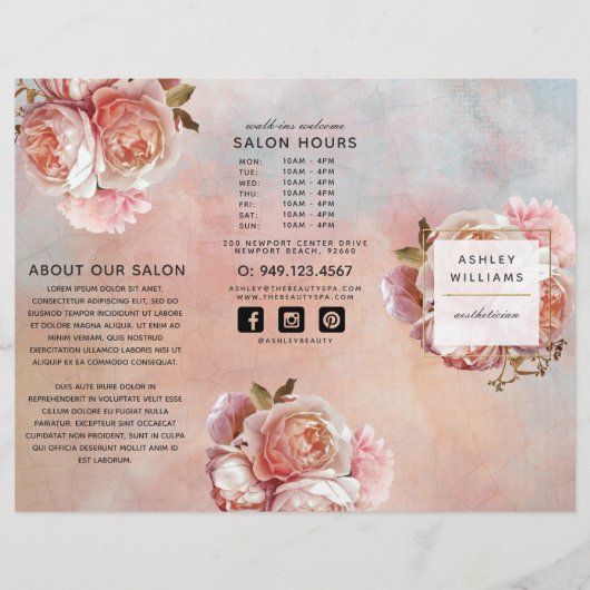 ボタニカルモダンピンクローズ牡丹プラス写真 (正面)