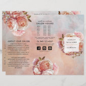 ボタニカルモダンピンクローズ牡丹プラス写真 (正面/裏面)