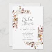 ボタニカルモダンフローラブライダルシャワー招待 招待状 (正面)