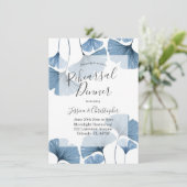 ボタニカルモダンブルー&ホワイトリハーサルディナー 招待状 (スタンド正面)