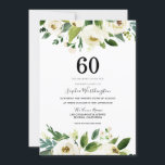 ボタニカルモダンホワイトフローラ60th誕生日パーティー 招待状<br><div class="desc">ボタモダンニカルホワイトフローラ60th誕生日パーティーの招待状ニッチとネストストアのマッチングコレクションを参照</div>