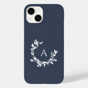 ボタニカルモノグラムイニシャルネイビーブルー Case-Mate iPhone 14ケース