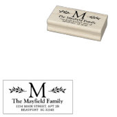 ボタニカルモノグラムイニシャル差出人住所 ラバースタンプ (押印)