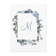 ボタニカルモノグラムウェディングポストカード
