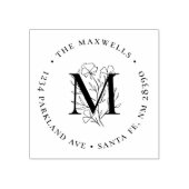 ボタニカルモノグラムサーキュラーファミリー差出人住所 ラバースタンプ (インプリント)