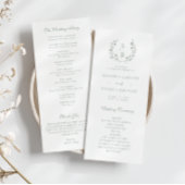 ボタニカルモノグラムリースセージグリーンプログラムカード メニュー