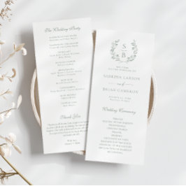 ボタニカルモノグラムリースセージグリーンプログラムカード メニュー