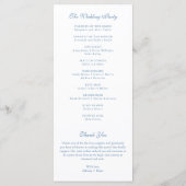 ボタニカルモノグラムリース王室のブループログラムカード メニュー (裏面)