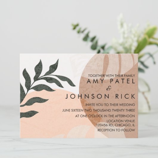 ボタニカルモンステ自然ラ形抽象芸術結婚ズ 招待状 (スタンド正面)